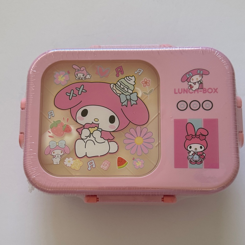 Pink Lunch Box with Cartoon Character